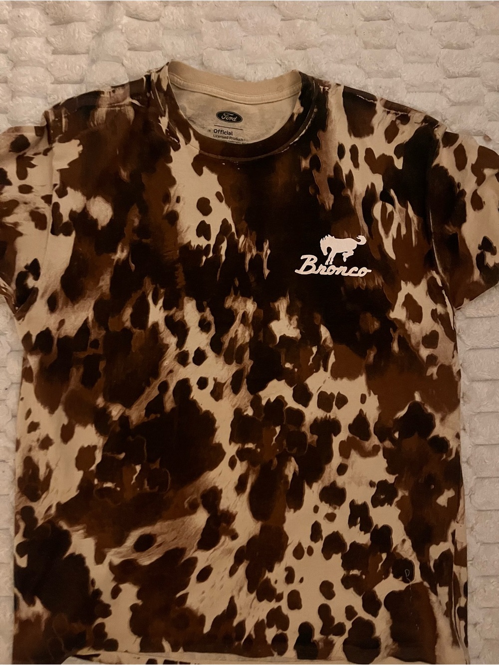 Men’s Cowprint Tee - Brown & Cream